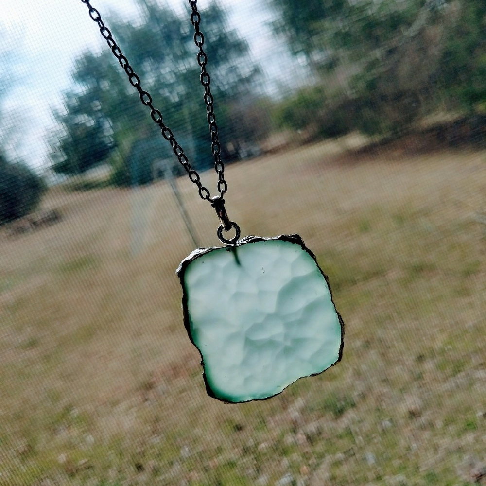 Aqua Agate Slice Necklace